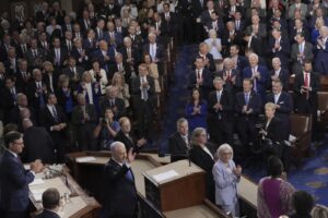 Il Primo Ministro israeliano Benjamin Netanyahu interviene al Congresso al Campidoglio a Washington