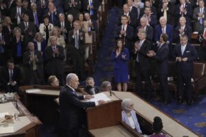 Il Primo Ministro israeliano Benjamin Netanyahu interviene al Congresso al Campidoglio a Washington