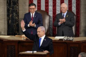 Il Primo Ministro israeliano Benjamin Netanyahu interviene al Congresso al Campidoglio a Washington