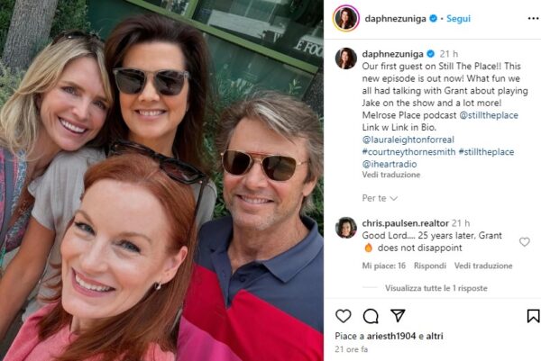 “Melrose Place”, la reunion social dopo 30 anni: il selfie postato su Instagram