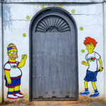 Jannik Sinner in versione Simpson nel murale per Los Angeles 2028