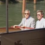 Mostra del Cinema, George Clooney e Brad Pitt arrivano in barca a Venezia
