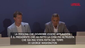 Mostra del Cinema, Clooney su Biden: “Ha fatto la cosa più altruista dai tempi di George Washington”