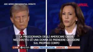 Duello tv Trump-Harris, il tycoon: “Permetterai l’aborto al nono mese? Lo faresti?