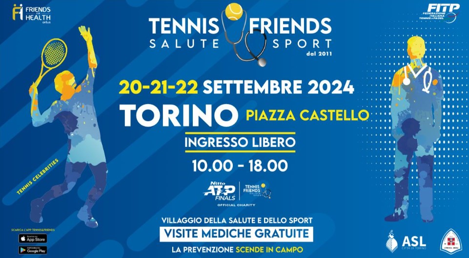 Torino, Tennis & Friends Salute e Sport: screening gratuiti e visite in piazza Castello il 20 settembre