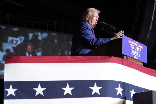 Donald Trump in campagna elettorale a Las Vegas in Nevada