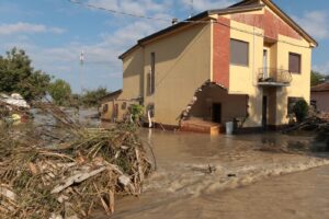 Inondazioni in Emilia-Romagna. Traversara frazione del Comune di Bagnacavallo devastato dalla rottura del fiume Lamone