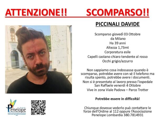 Ritrovato a Vicenza Davide Piccinali, il medico scomparso