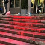 Alto Adige, imbrattata scalinata ingresso consiglio provinciale a Bolzano