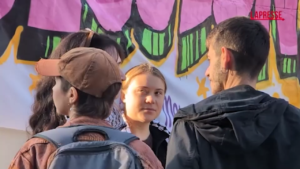 Fridays for Future, Greta Thunberg a Milano con la kefiah