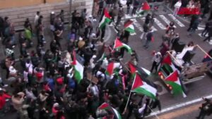 Udine, il corteo pro-Palestina prima di Italia-Israele