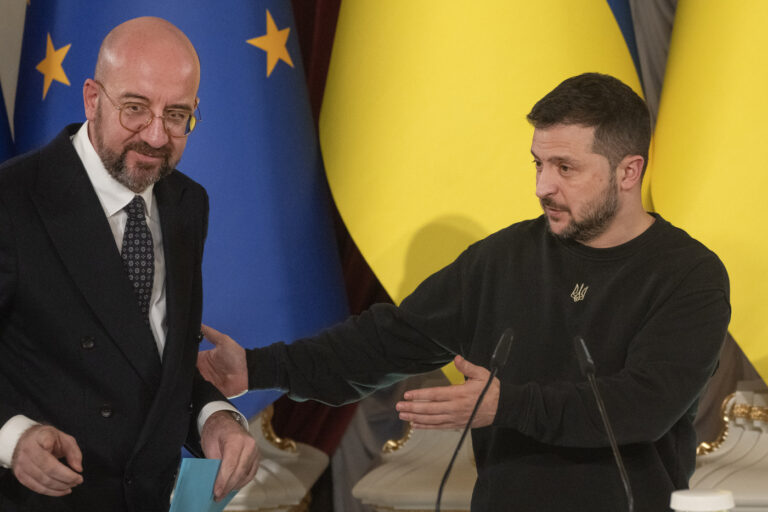 Incontro tra il presidente del Consiglio europeo Charles Michel e il presidente ucraino Zelensky a Kiev