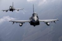 Missione NATO in Lituania - Jet da combattimento militari Eurofighter Typhoon dell\'Aeronautica Militare Italiana