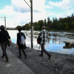 Torino - La situazione del fiume Po ad altezza dei Murazzi dopo le pesanti precipitazioni