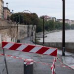 Torino - La situazione del fiume Po ad altezza dei Murazzi dopo le pesanti precipitazioni