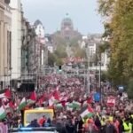 Belgio, gigantesca manifestazione pro-Palestina a Bruxelles