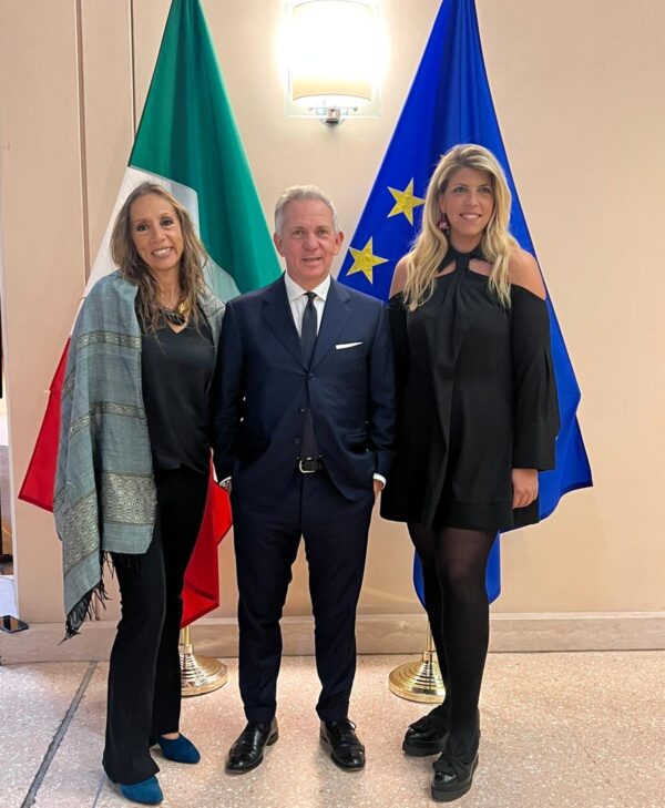 Il presidente di LaPresse Marco Maria Durante alla proiezione di 'Sophia!'. Al suo fianco (a sinistra) Maby Palmisano, presidente Comites DC e Italians in DC; e Federica Brogna, di United States of Italy