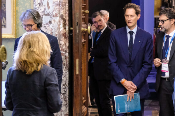 John Elkann, Stellantis, in occasione dalla relazione annuale 2023 e Considerazioni finali del Governatore di Banca d’Italia tenutasi presso la sede centrale in Via Nazionale a Roma, Venerdì 31 Maggio 2024 (Foto Mauro Scrobogna / LaPresse) John Elkann, Stellantis on the occasion of the 2023 annual report and final considerations of the Governor of the Bank of Italy held at the headquarters in Via Nazionale in Rome, Friday, May 31 2024 (Photo by Mauro Scrobogna / LaPresse)