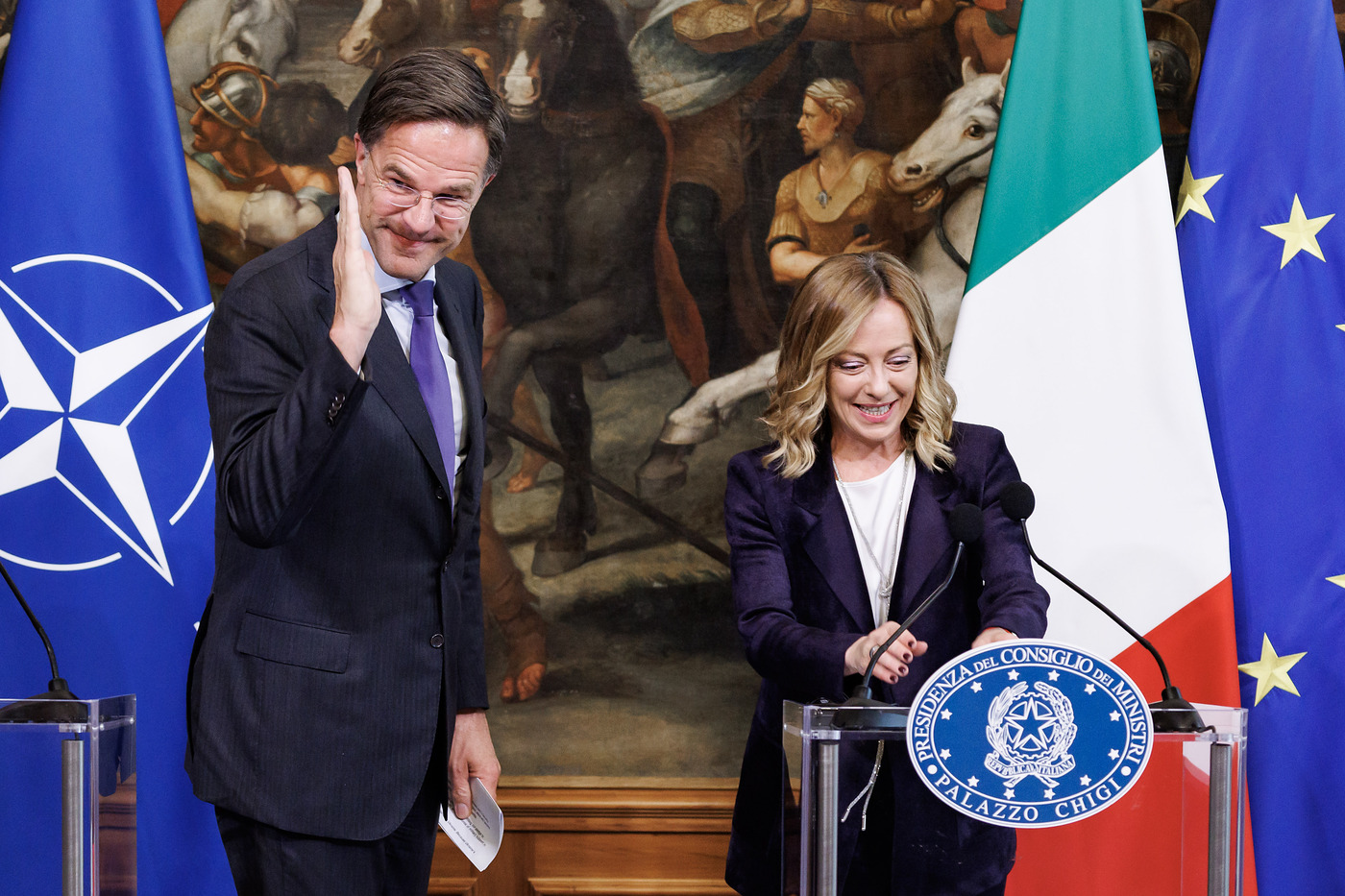 Ucraina, Meloni incontra Rutte: “Con Nato obiettivo comune pace giusta”
