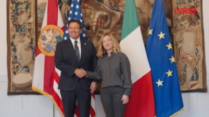 Meloni incontra Ron DeSantis a Palazzo Chigi