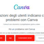 Canva down, problemi a sito e app