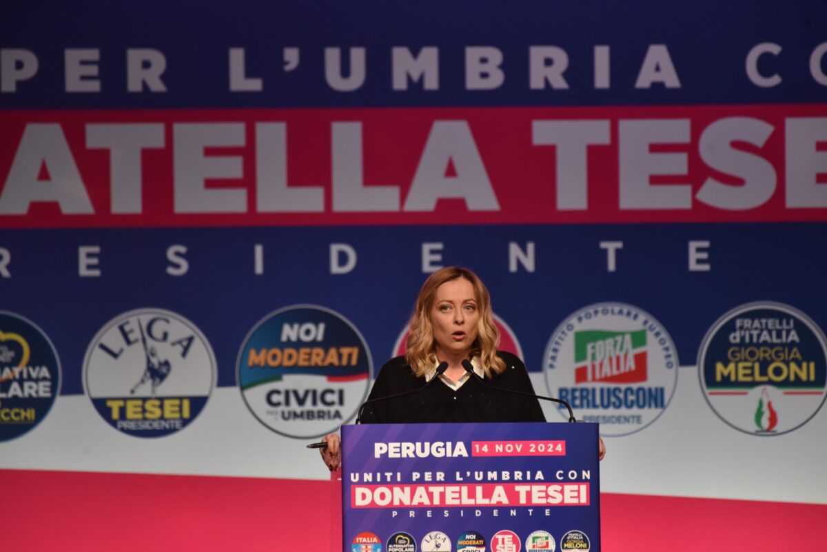 Elezioni regionali Umbria, i leader del centrodestra a Perugia Elezioni regionali Umbria, i leader del centrodestra a Perugia