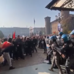 No Meloni Day, scontri a Torino: studenti bruciano fantoccio di Valditara