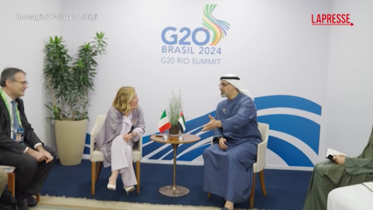 G20, incontro bilaterale tra Meloni e il principe degli Emirati Arabi Al Nahyan