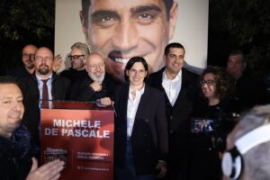 Bologna - Discorso del candidato del centrosinistra Michele de Pascale dopo la vittoria nelle elezioni Regionali