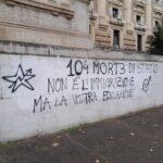 Roma, scritte contro Valditara sul muro del Ministero dell’Istruzione