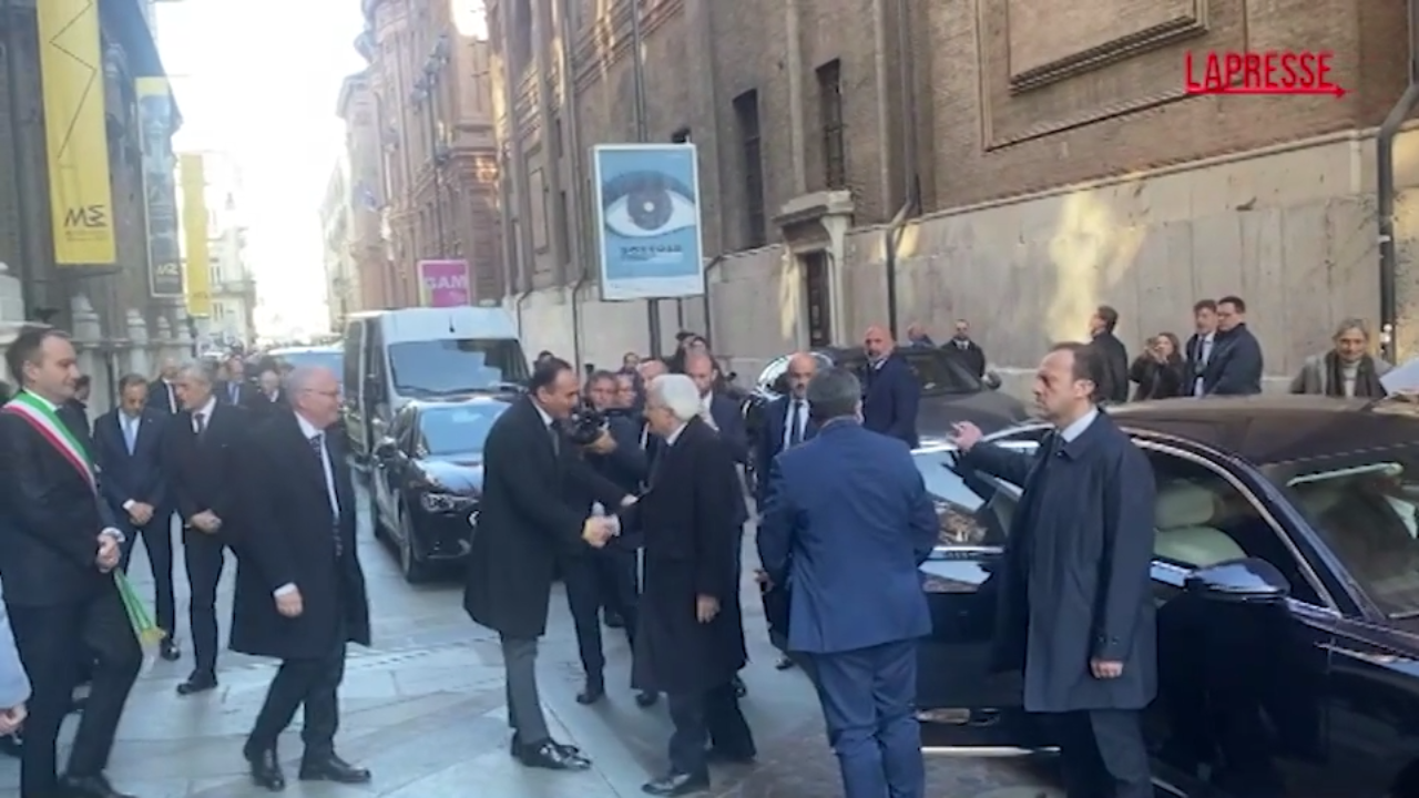 Torino, il presidente della Repubblica Sergio Mattarella in visita al Museo Egizio