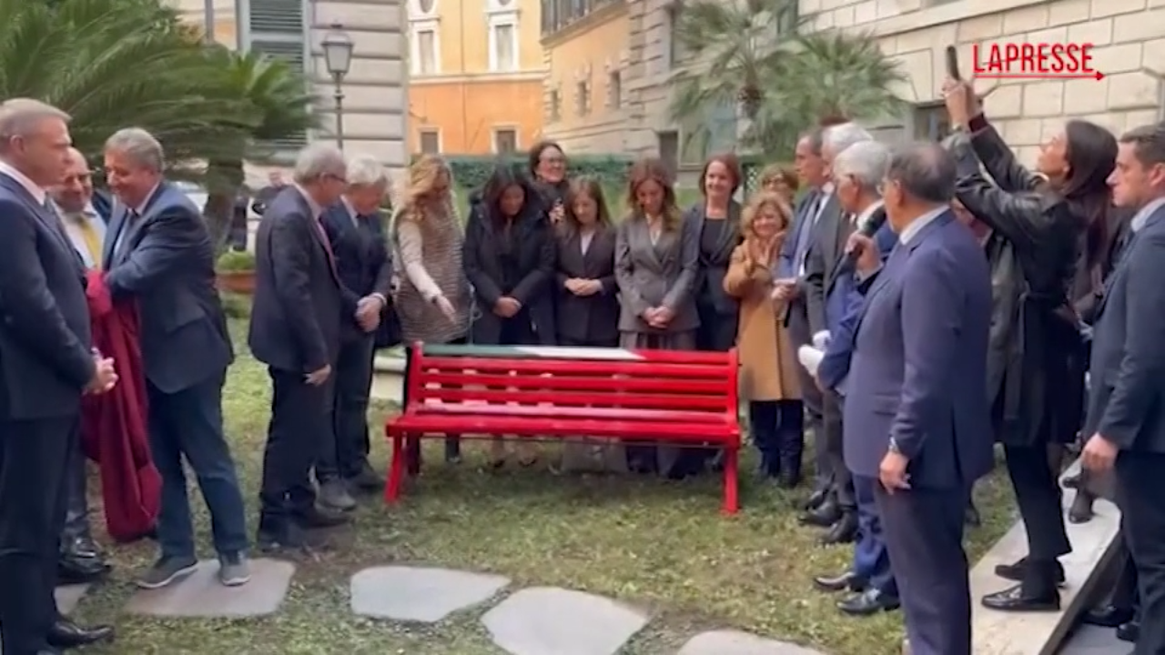 Violenza donne, svelata una panchina rossa in Senato