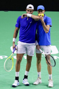 Jannik Sinner - Matteo Berrettini vs Molteni Andres - Maximo Gonzalez - quarti di finale di Coppa Davis a Malaga