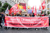 Roma, sciopero generale dei lavoratori aderenti ai sindacati Adl, Clap, Sial, Cub e Sgb, movimenti e centri sociali