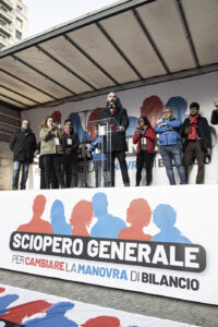 Milano, Concentramento del corteo di Cgil e Uil in occasione dello sciopero generale