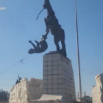 Siria, distrutta la statua del fratello defunto del presidente Bashar al-Assad ad Aleppo