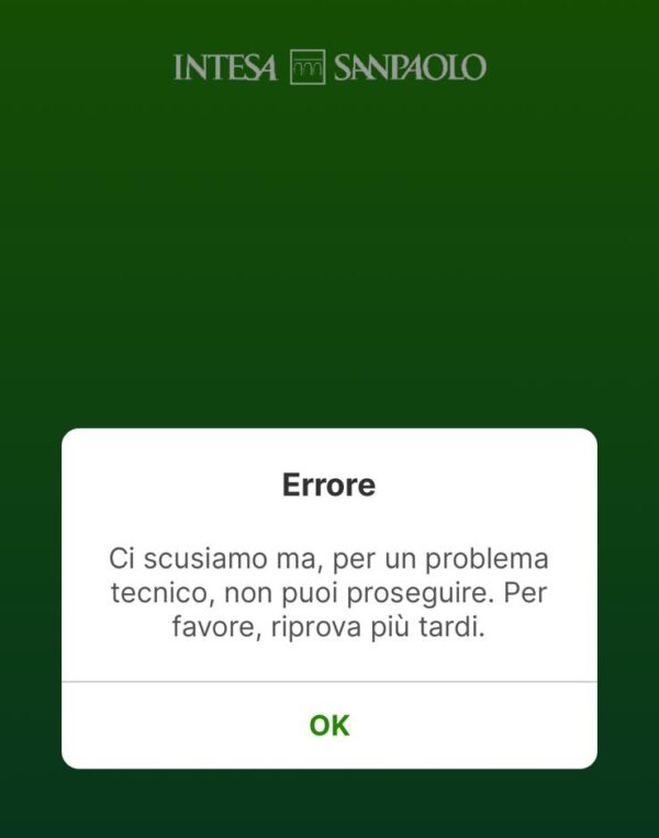 Intesa Sanpaolo, problemi app in fase risoluzione: accreditate le pensioni