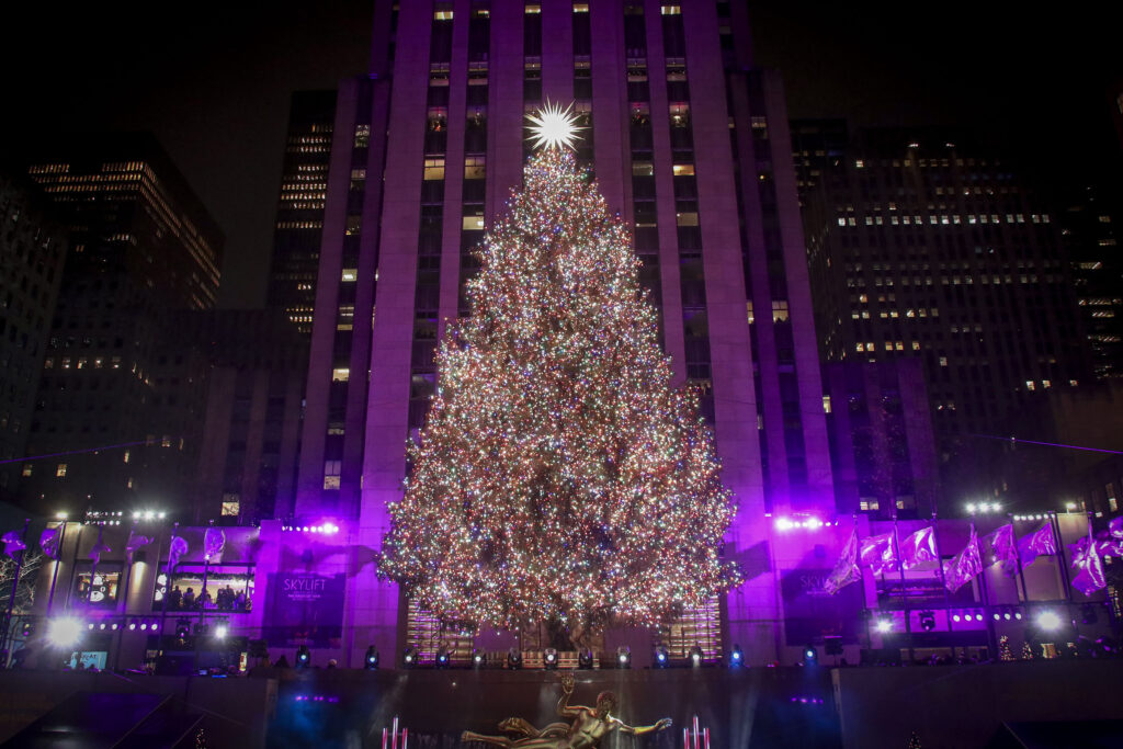 Galleria foto 'Natale, luci e magia al Rockefeller Center: l’abete illuminato incanta New York' - foto 9