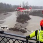 Maltempo a Reggio Emilia, soccorsa una donna su un isolotto del fiume Enza