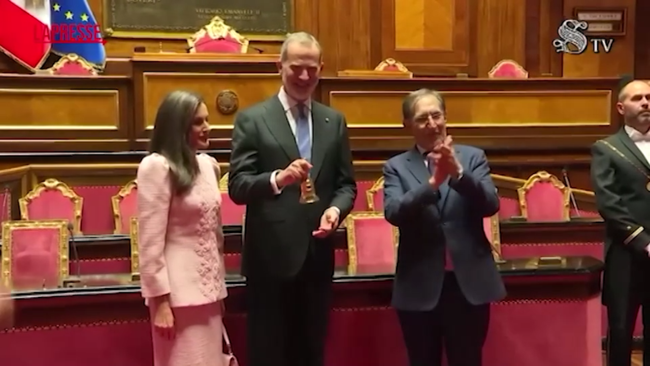 I reali di Spagna arrivano in Senato, la loro visita a Palazzo Madama assieme a La Russa