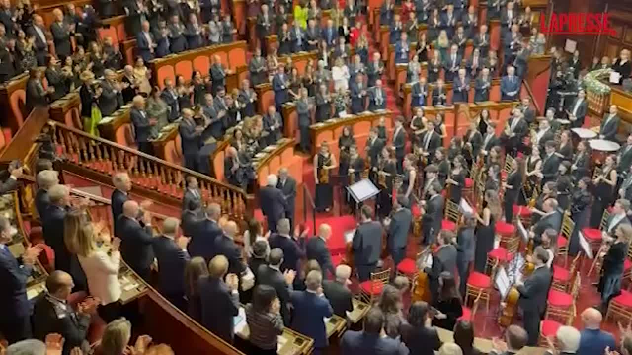 Senato, l’Inno d’Italia prima del concerto di Natale