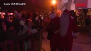 La partenza di Babbo Natale dalla sua casa in Lapponia