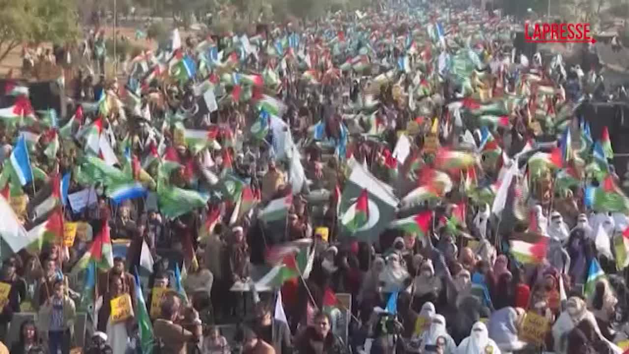 Pakistan, protesta a Islamabad a sostegno dei palestinesi a Gaza