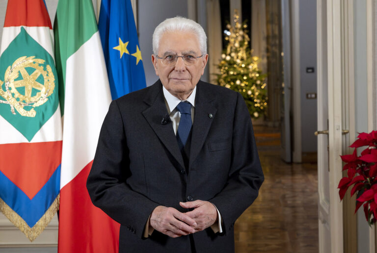 Il Presidente della Repubblica Sergio Mattarella in occasione del discorso di fine anno,