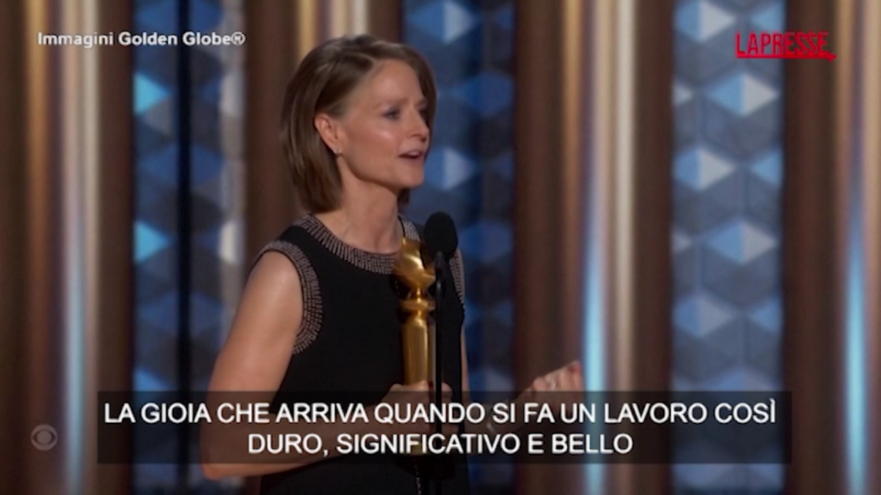 Golden Globes, Jodie Foster: “Dedico il premio ai miei figli e ad Alex, l’amore della mia vita”