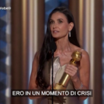 Golden Globes, Demi Moore: “Pensavo fossi finita, ero in crisi. Dico grazie a ‘The Substance'”