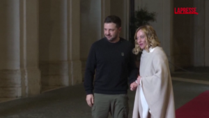 Ucraina, Meloni accoglie Zelensky a Palazzo Chigi