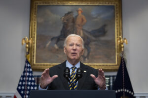 Conferenza stampa del Presidente Joe Biden nella Sala Roosevelt della Casa Bianca a Washington