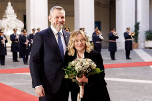 Palazzo Chigi - Giorgia Meloni incontra il presidente della Repubblica Slovacca Peter Pellegrini