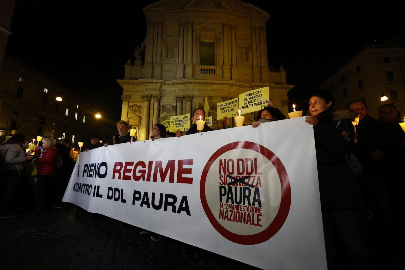 Ddl Sicurezza, in piazza ‘100mila luci contro il buio del regime’